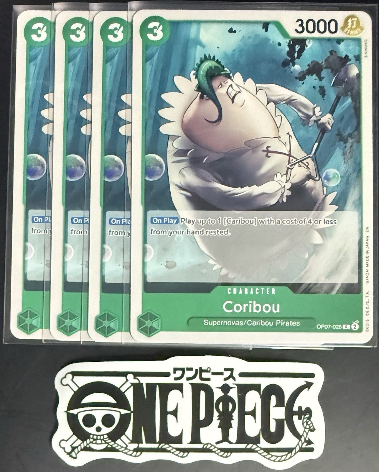 4x One Piece OP07-025 C Coribou - English - Regular - Playset - TCG - NM/M