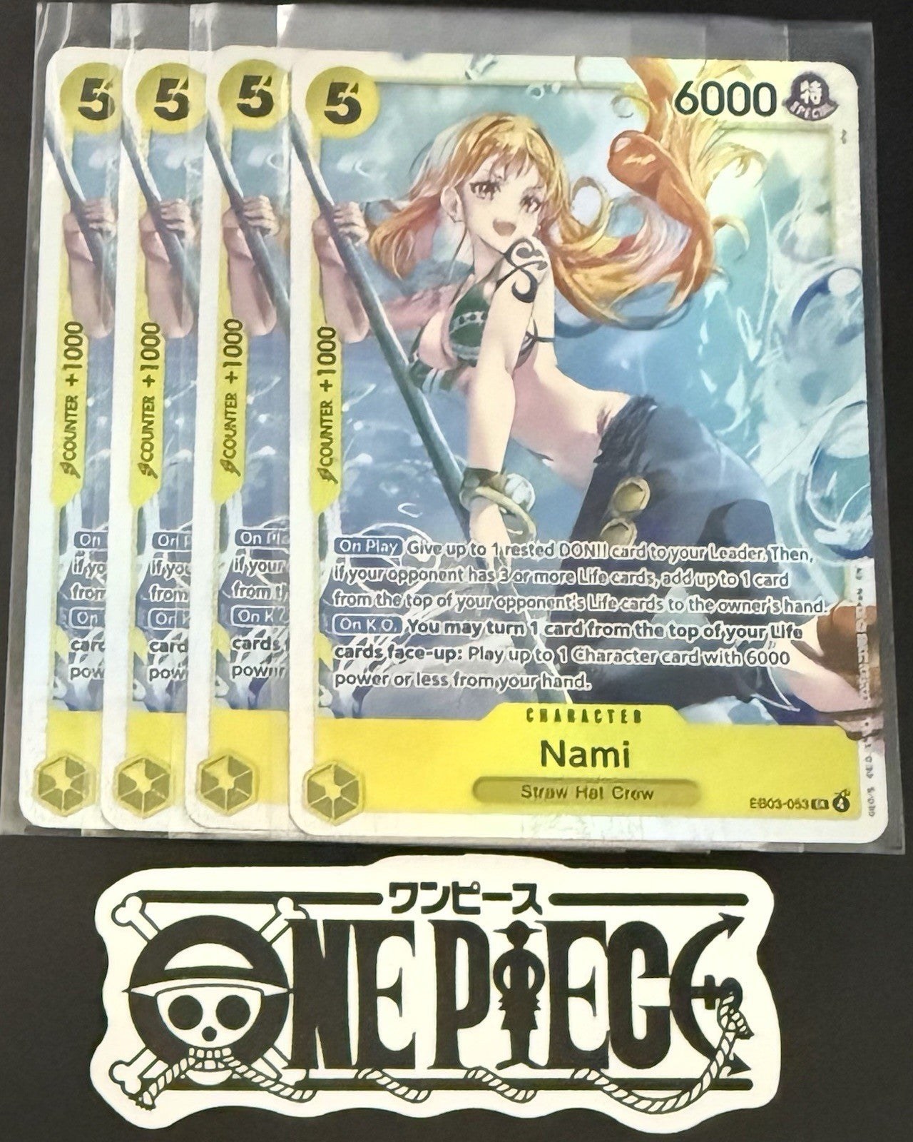 4 x One Piece EB03-053 SR - Nami - EN - Foil - Play Set - TCG - NM/M