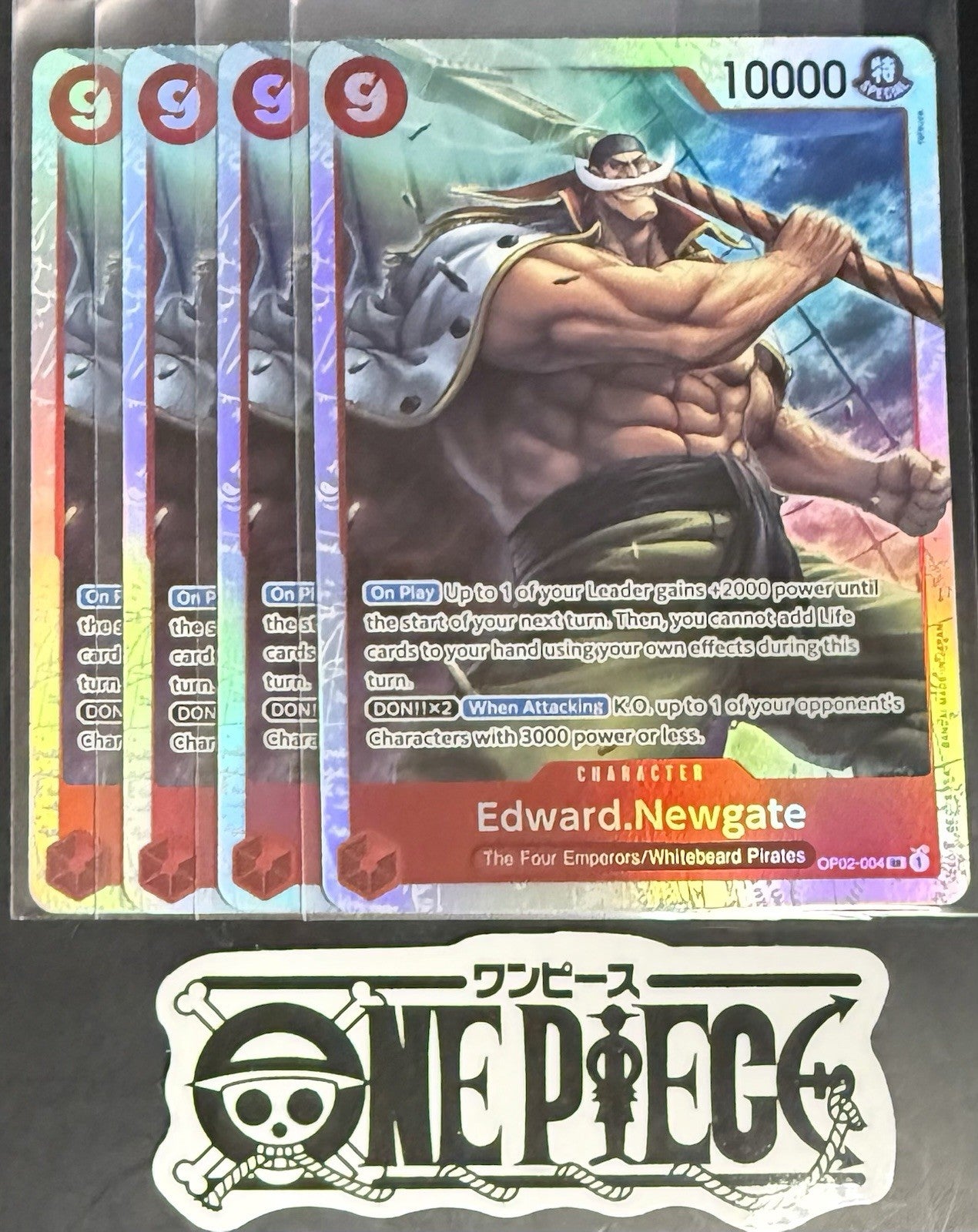 4x One Piece OP02-004 SR Edward.Newgate - ENG - Foil - Playset - TCG - NM/M