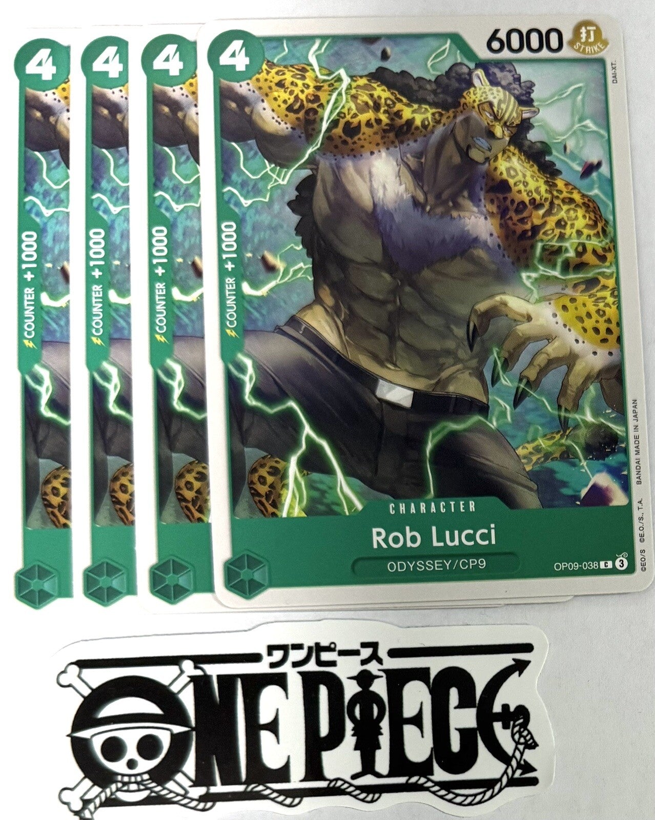 4x One Piece OP09-038 C  Rob Lucci - English - Playset - TCG - NM/M