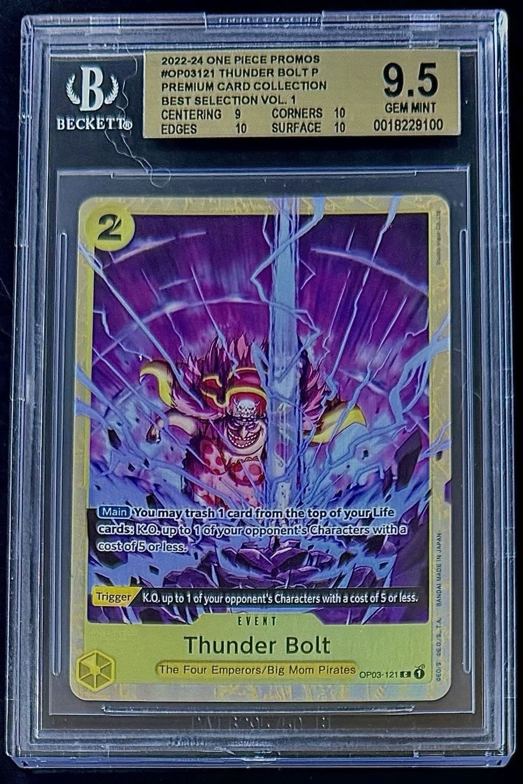 BGS 9.5 One Piece OP03-121 C - Thunder Bolt - EN - Foil - Best Selection Vol.1