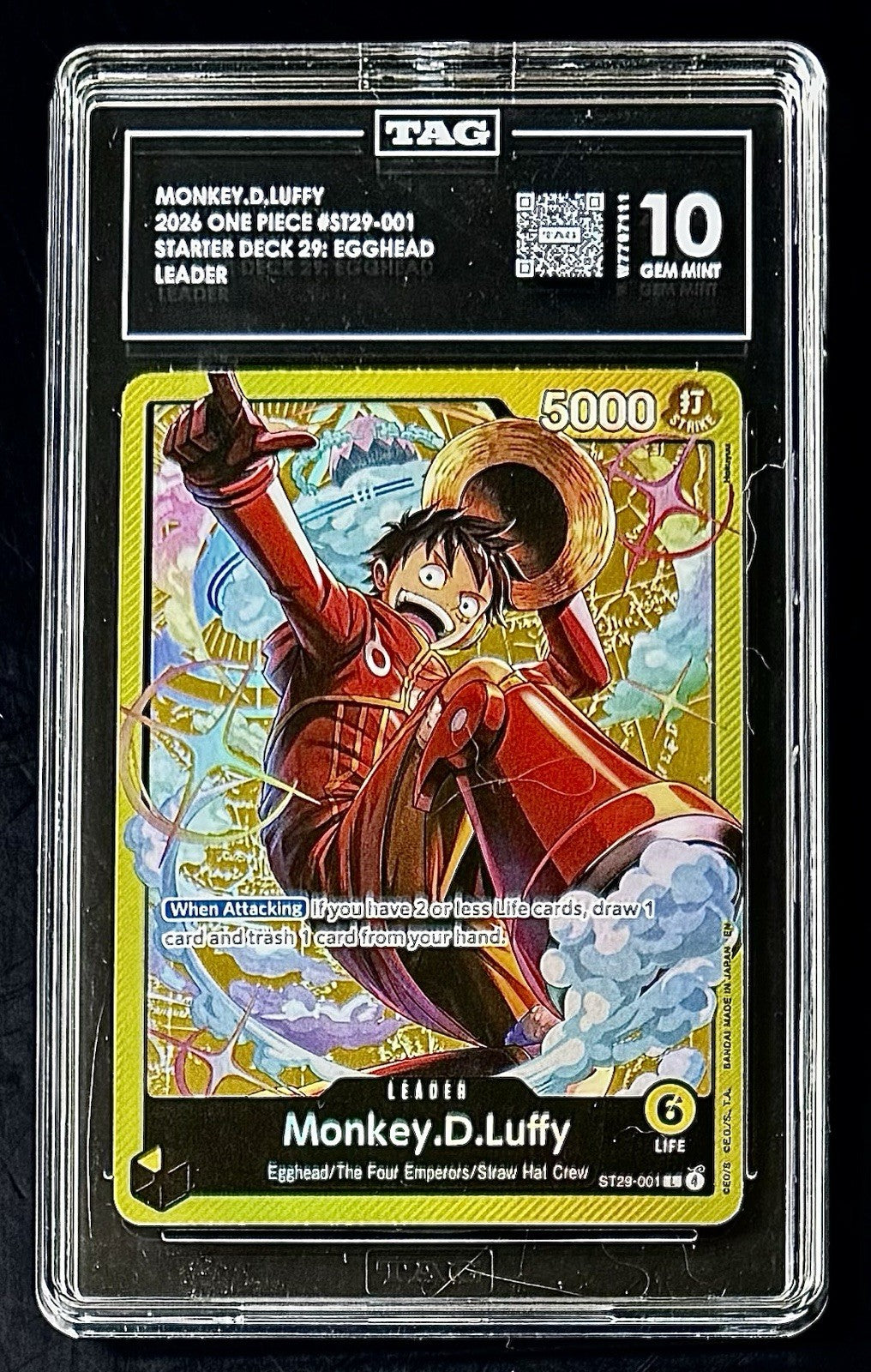 TAG 10 One Piece ST29-001 L - Monkey.D.Luffy - EN - Foil - ST29 - Egghead