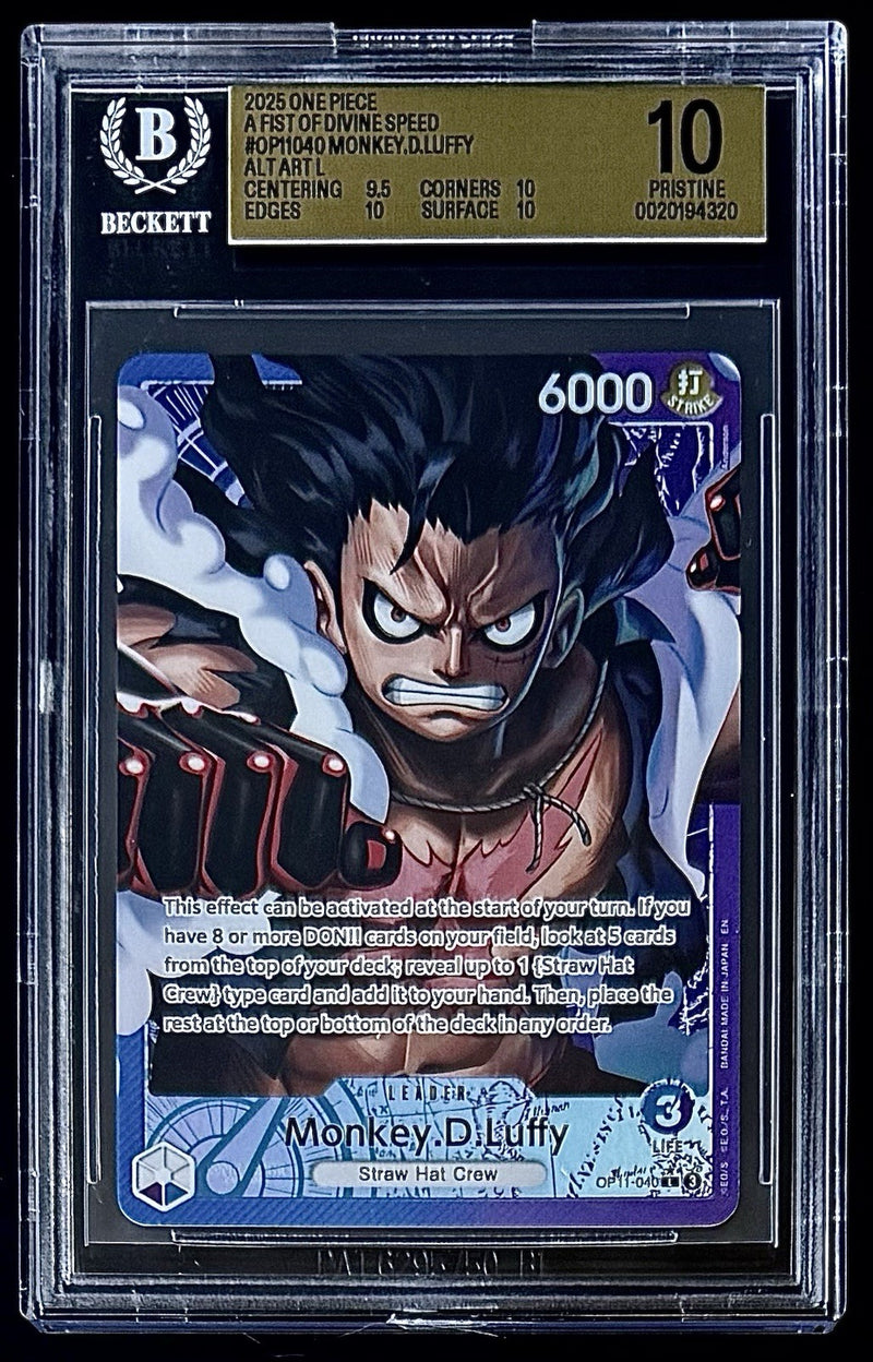 BGS 10 One Piece OP11-040 L* - Monkey.D.Luffy - Alt Art - EN - Divine Speed
