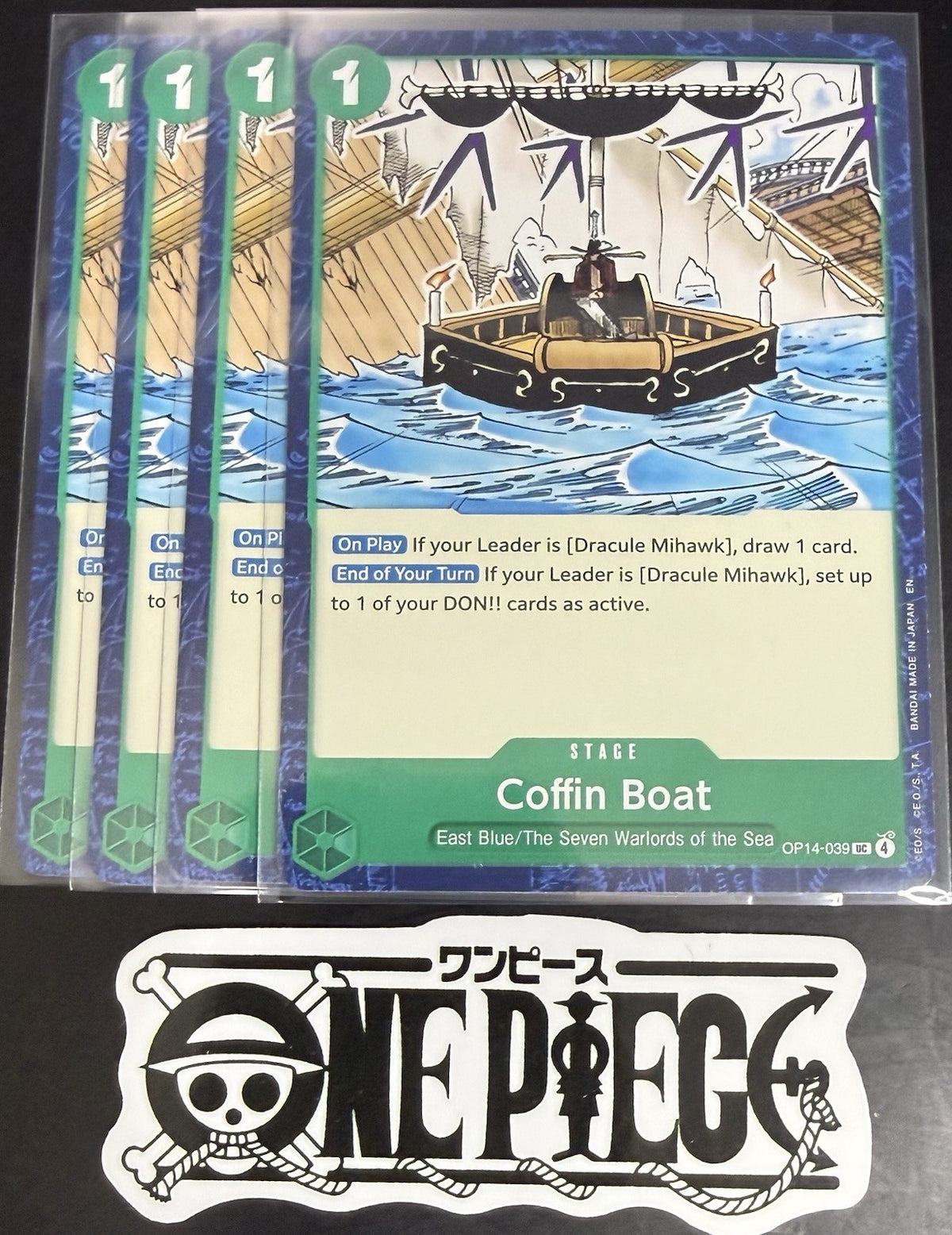 4x One Piece OP14-039 UC - Coffin Boat - EN - Regular - Play Set - NM/M