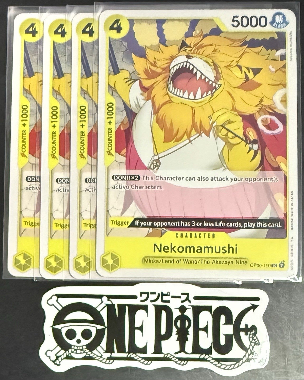 4x One Piece OP06-110 UC Nekomamushi - ENG - Regular - Playset - TCG - NM/M