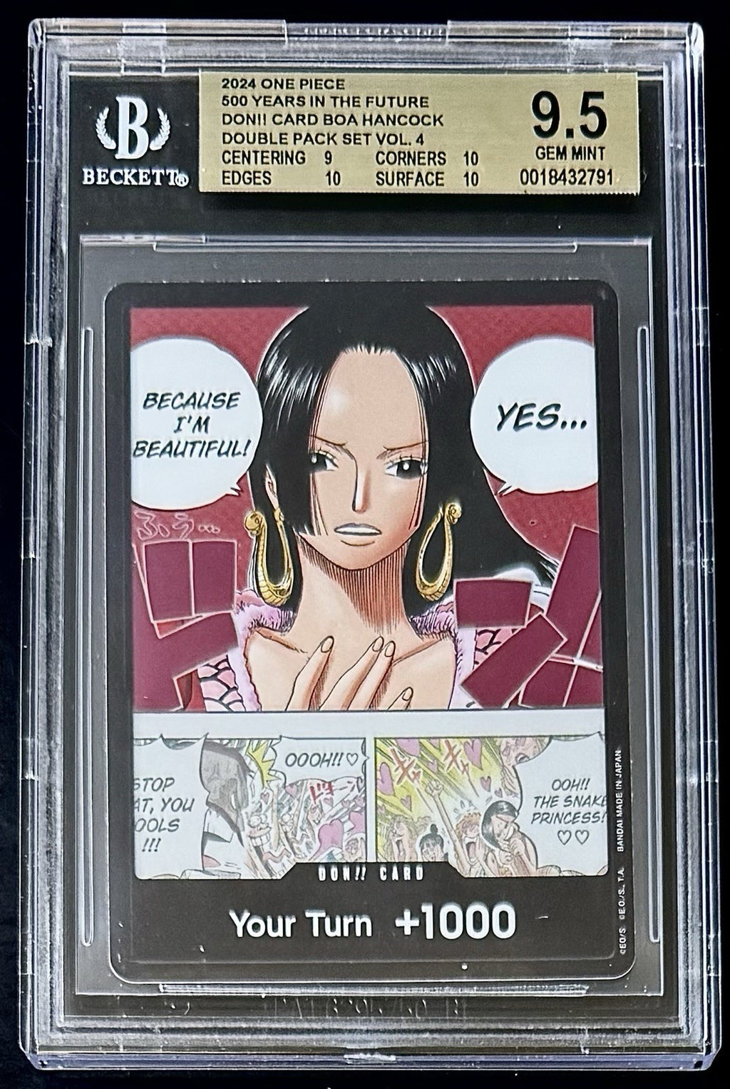 BGS 9.5 One Piece OP07 Don!! Card Alt Art - English - 500 Years Future - Graded
