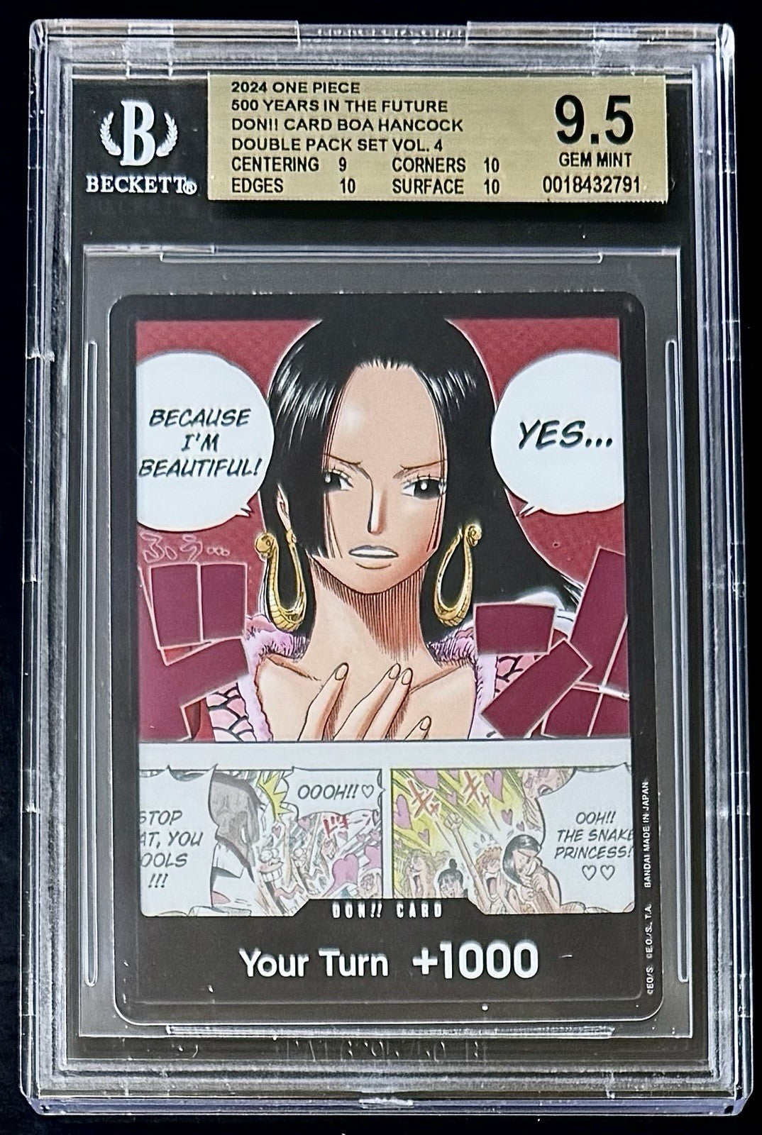 BGS 9.5 One Piece OP07 Don!! Card Alt Art - English - 500 Years Future - Graded