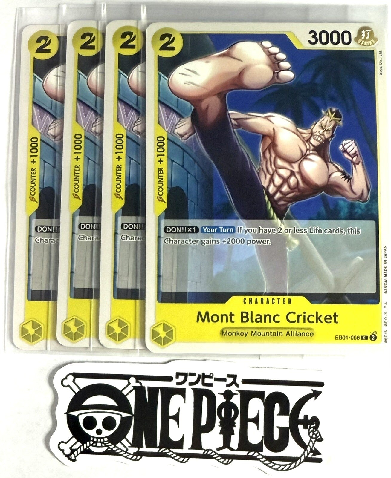 4x One Piece EB01-058 C Mont Blanc Cricket - ENG - Regular - Play Set - NM/M