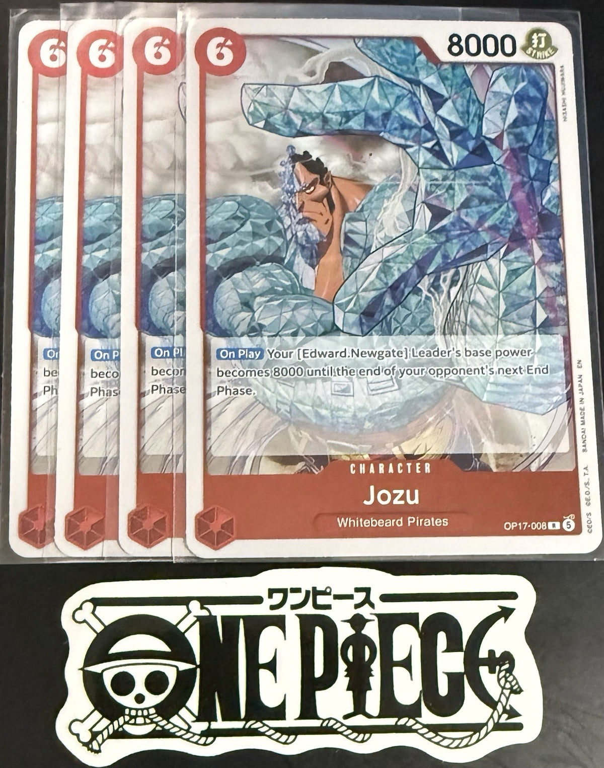 4x One Piece OP17-008 R - Jozu - EN - Foil - Play Set - TCG - NM/M