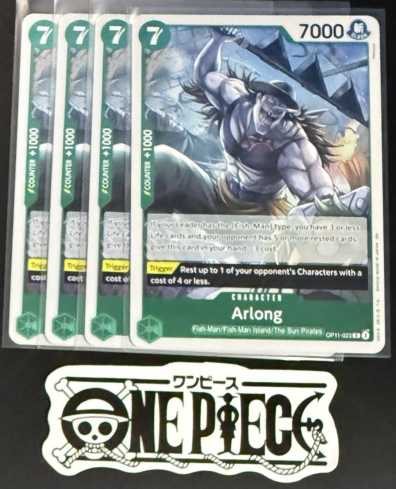 4x One Piece OP11-023 R  Arlong - English - Foil - Playset - TCG - NM/M