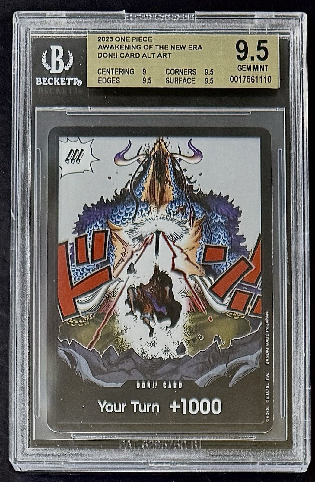 BGS 9.5 One Piece OP05 Don!! Card Alt Art - English - Awakening of the New Era