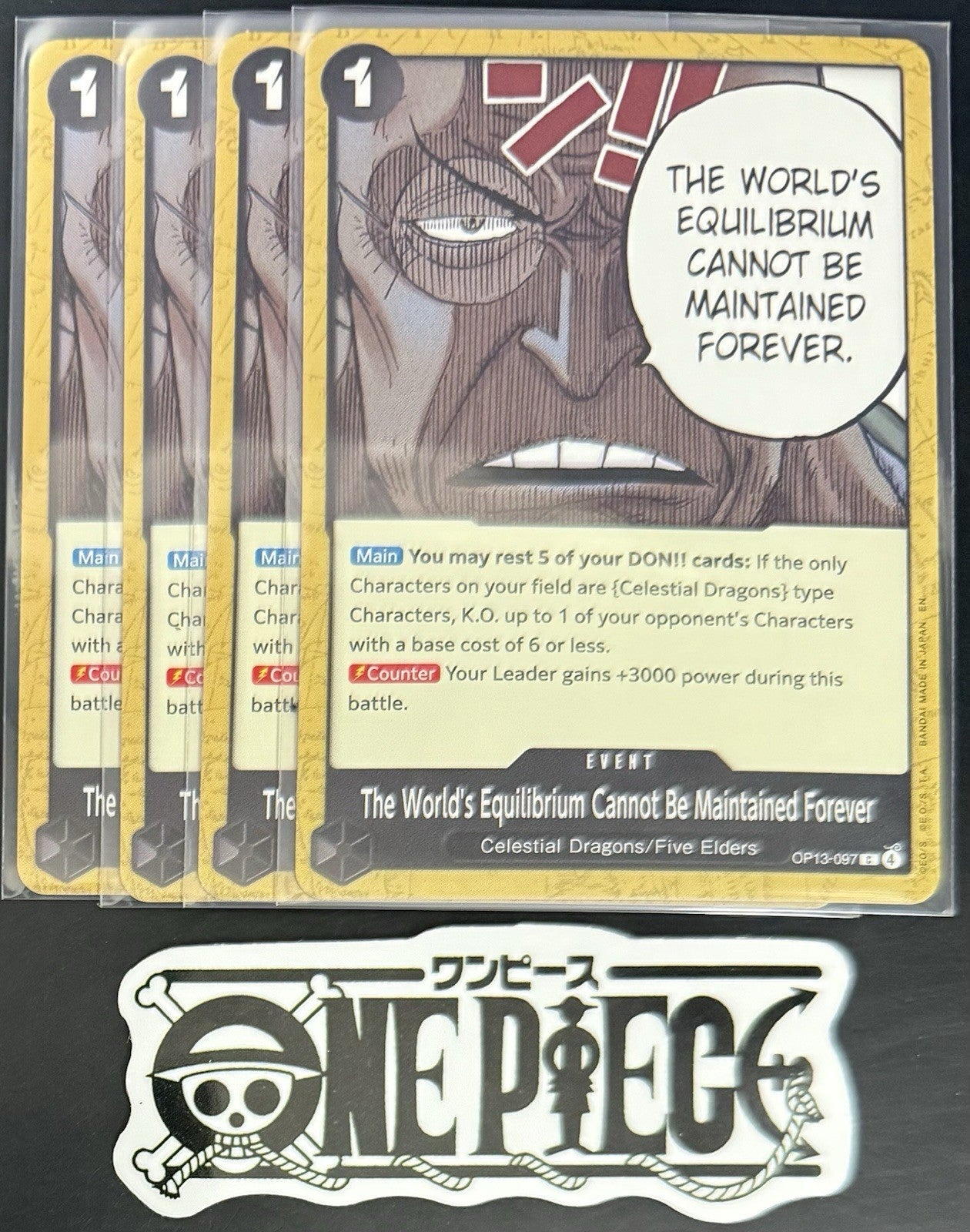 4x One Piece OP13-097 C The World's... - ENG - Regular - Playset - TCG - NM/M