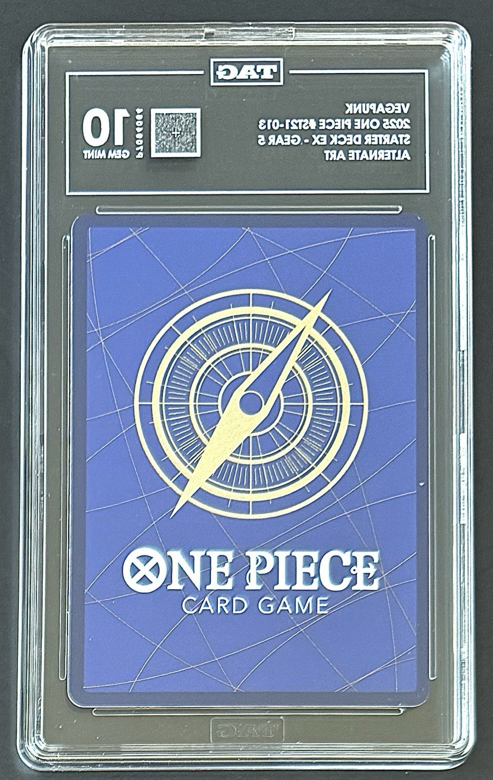 TAG 10 One Piece ST21-013 C* Vegapunk Alt Art - ENG - Foil - EX Gear 5 - Graded