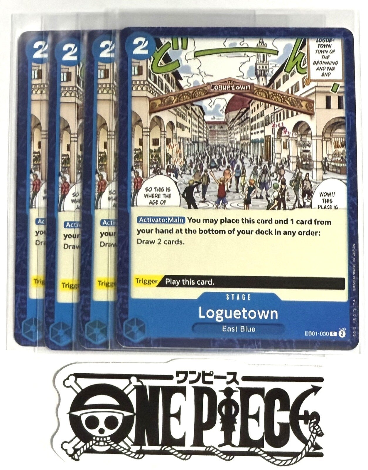 4x One Piece EB01-030 C Loguetown - ENG - Regular - Play Set - TCG - NM/M