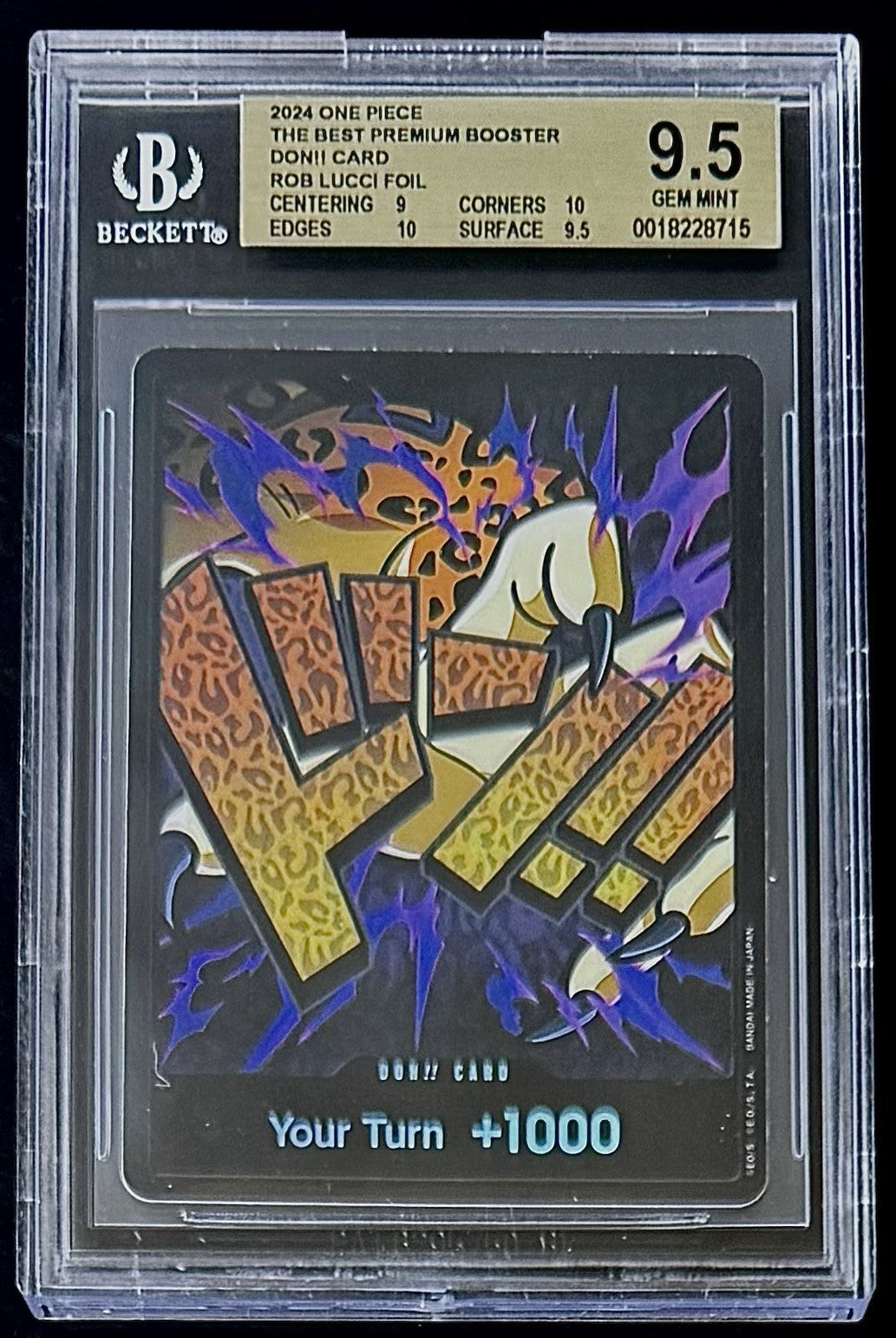 BGS 9.5 One Piece Don!! Card Rob Lucci - English - Foil - PRB01 - Graded