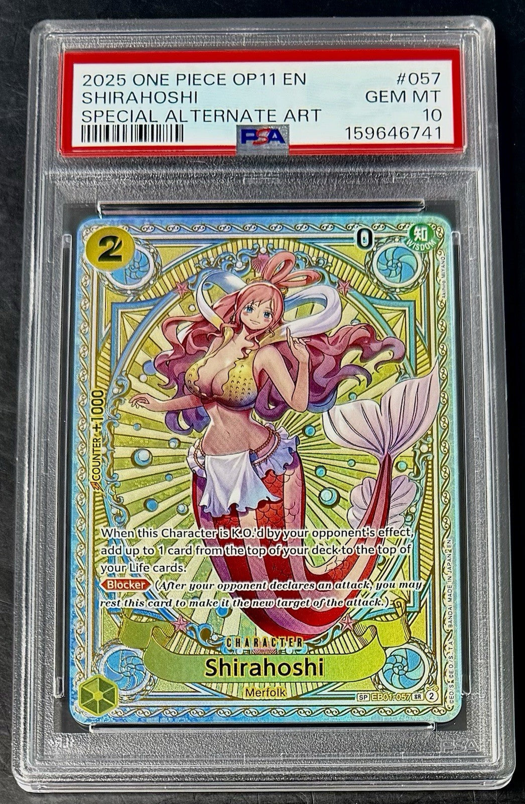 PSA 10 One Piece SP EB01-057 SR - Shirahoshi - Alt Art - EN - Divine Speed