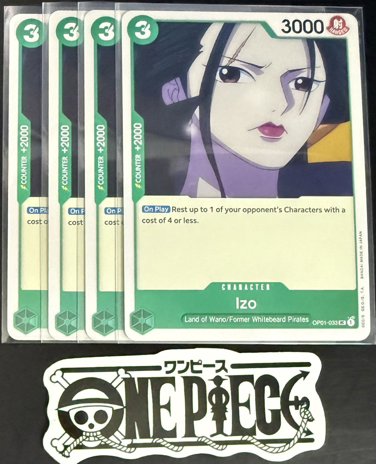 4x One Piece OP01-033 UC Izo - ENG - Regular - Playset - TCG - NM/M