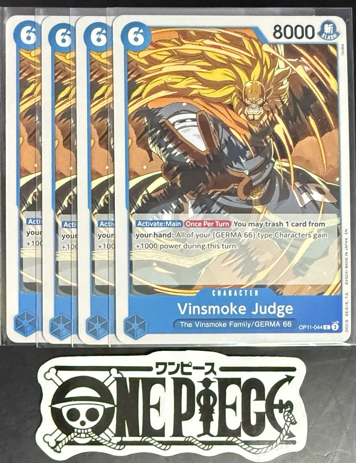 4 x One Piece OP11-044 C Vinsmoke Judge - ENG - Regular - Playset - TCG - NM/M