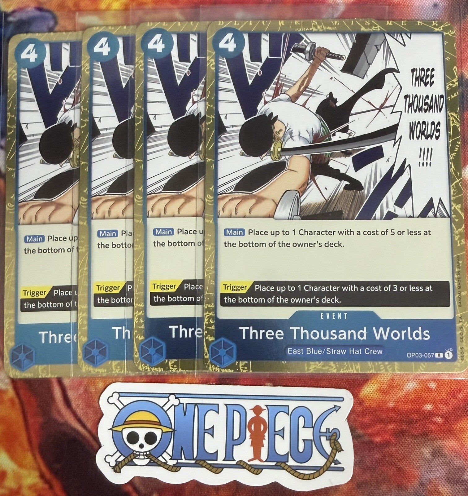 4x One Piece OP03-057 R Three Thousand Worlds - ENG - Foil - Playset - TCG NM/M