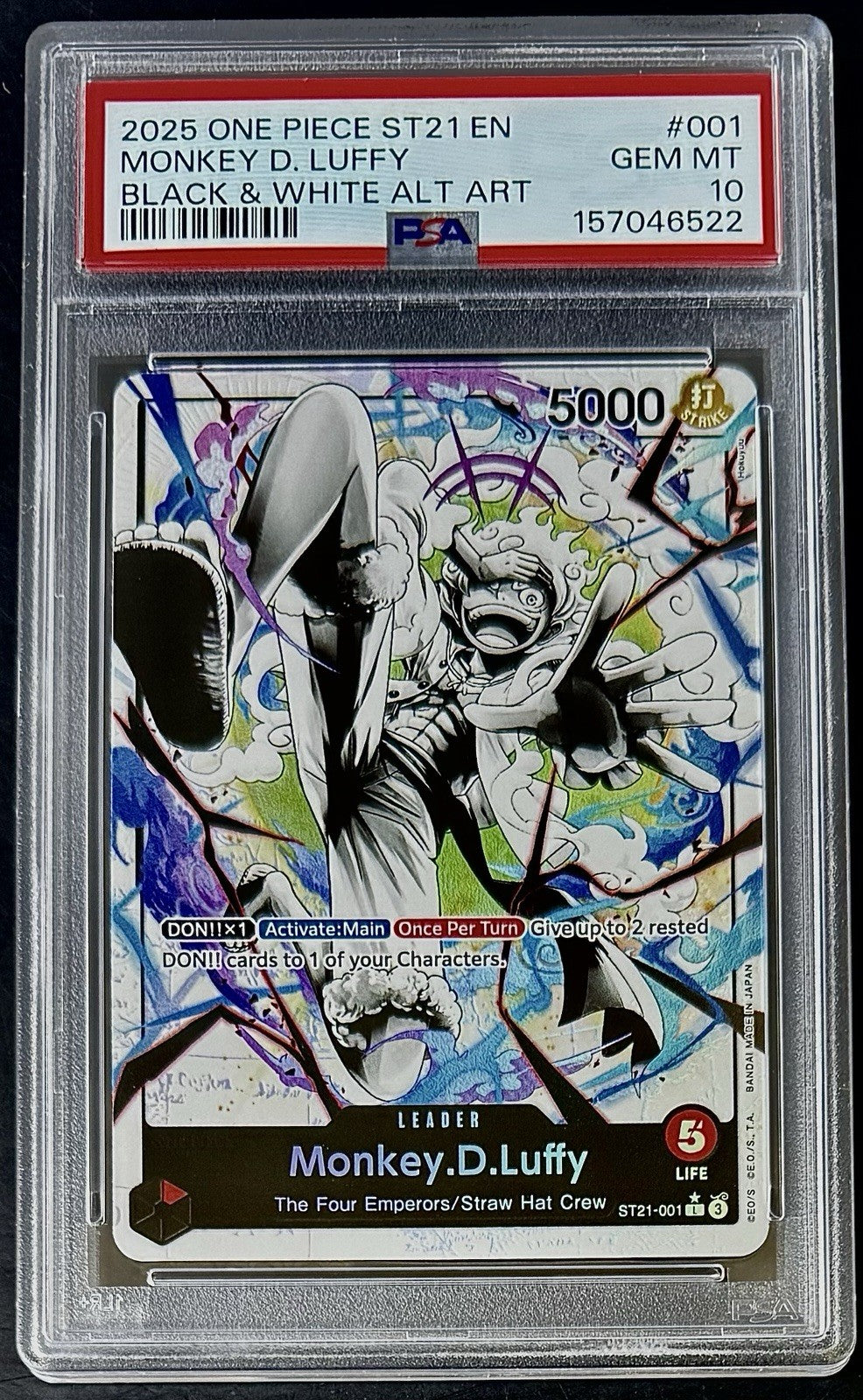PSA 10 One Piece ST21-001 L* - Monkey.D.Luffy - Alt Art - EN - Foil - EX Gear 5