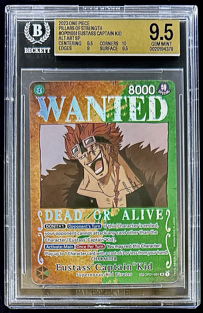 BGS 9.5 One Piece SP OP01-051 SR  Eustass"Captain"Kid - EN - Pillars of Strength