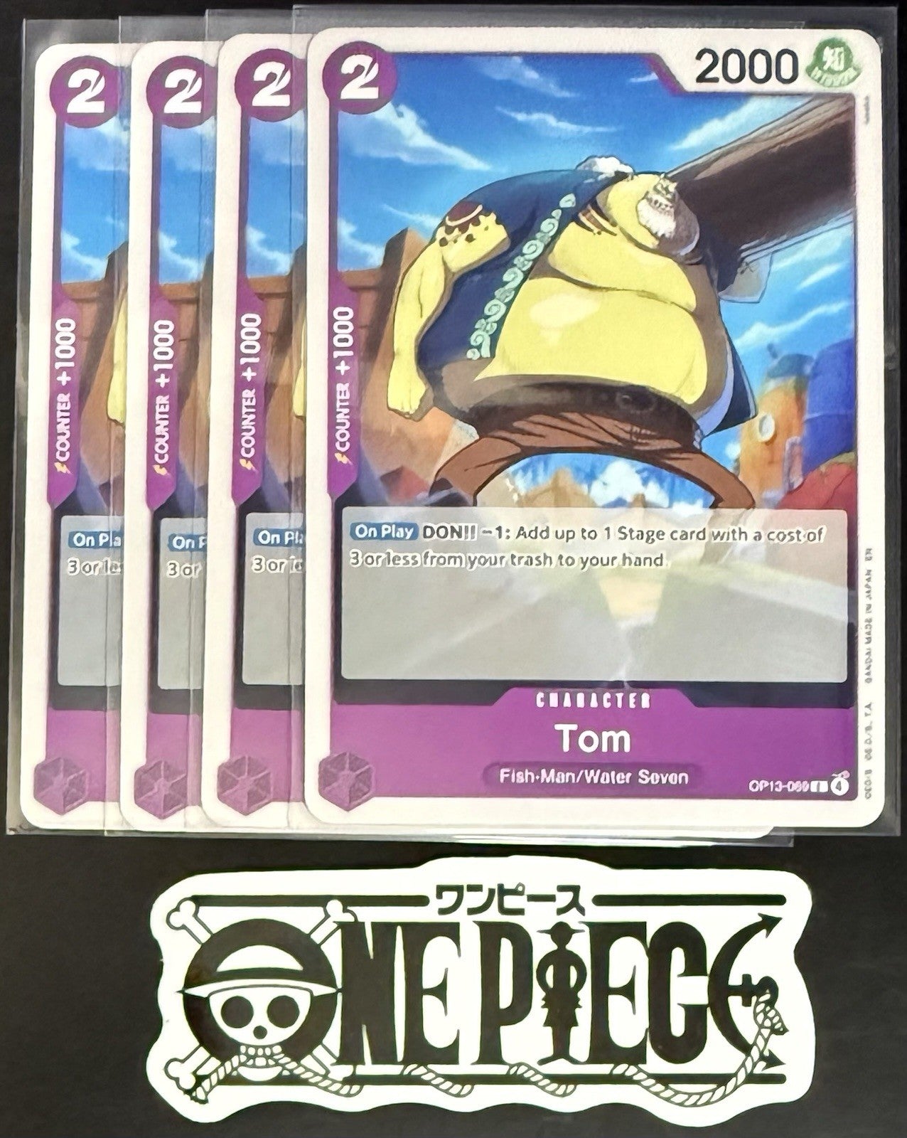 4x One Piece OP13-069 C Tom - ENG - Regular - Playset - TCG - NM/M