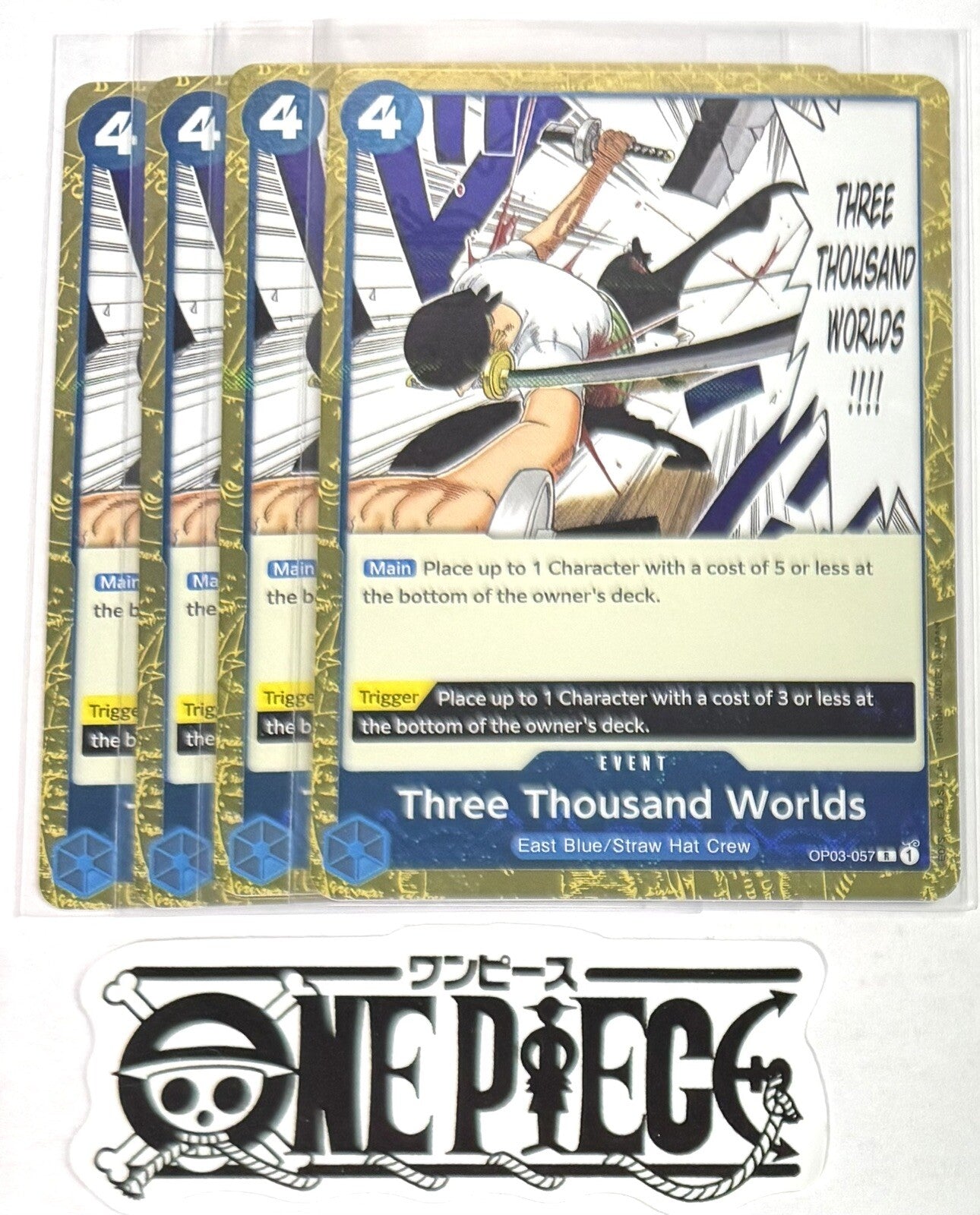 4x One Piece OP03-057 R Three Thousand... - Flag Foil - English - Playset - NM/M