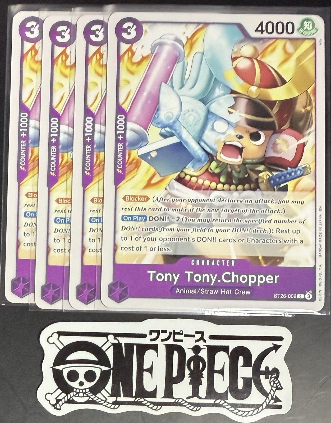 4x One Piece ST26-002 C Tony Tony.Chopper - English - Regular - Playset-TCG-NM/M