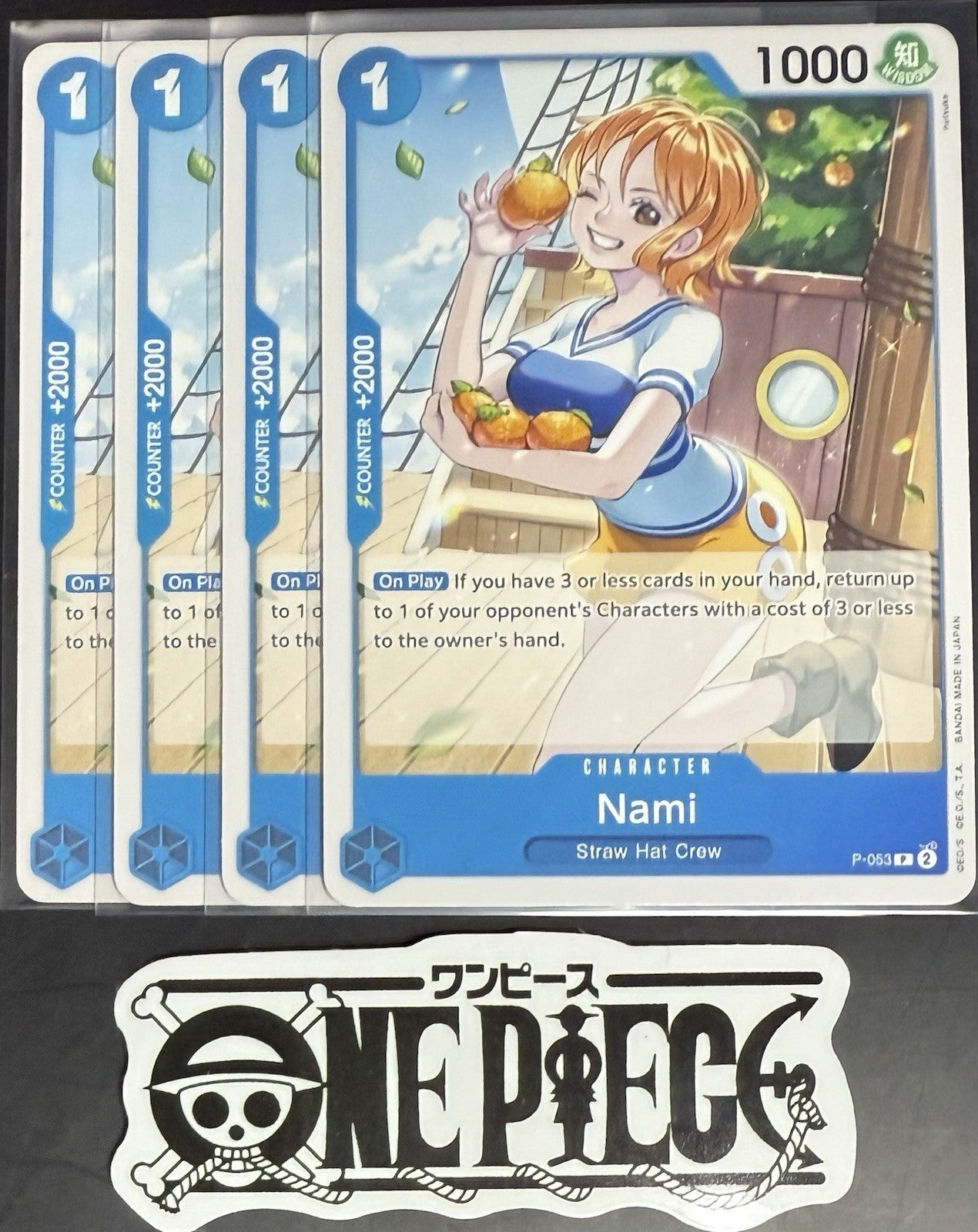 4x One Piece P-053 P Nami - English - Play Set - Regular - LD01 - TCG - NM/M