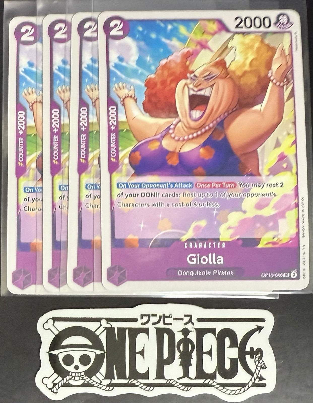 4x One Piece OP10-066 UC Giolla - ENG - Regular - Playset - TCG - NM/M