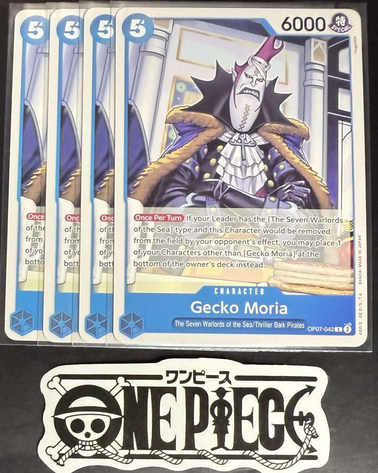 4x One Piece OP07-042 C Gecko Moria - English - Regular - Play Set - NM/M