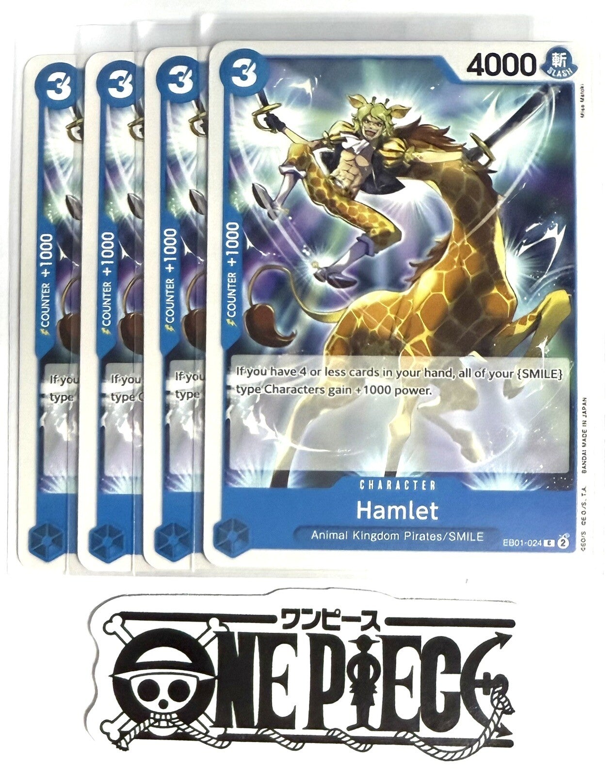4x One Piece EB01-024 C Hamlet - ENG - Regular - Play Set - TCG - NM/M