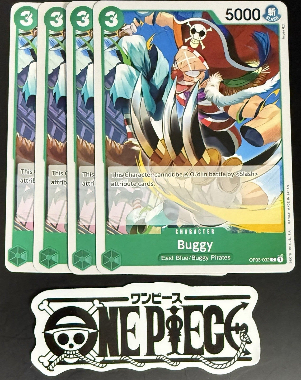 4x One Piece OP03-032 C Buggy - English - Regular - Playset - TCG - NM/M