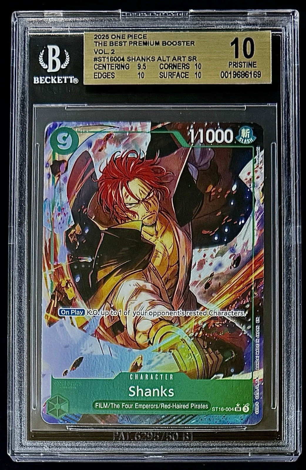 BGS 10 One Piece ST16-004 SR* Shanks - Alt Art - EN - Foil - PRB02 - Graded