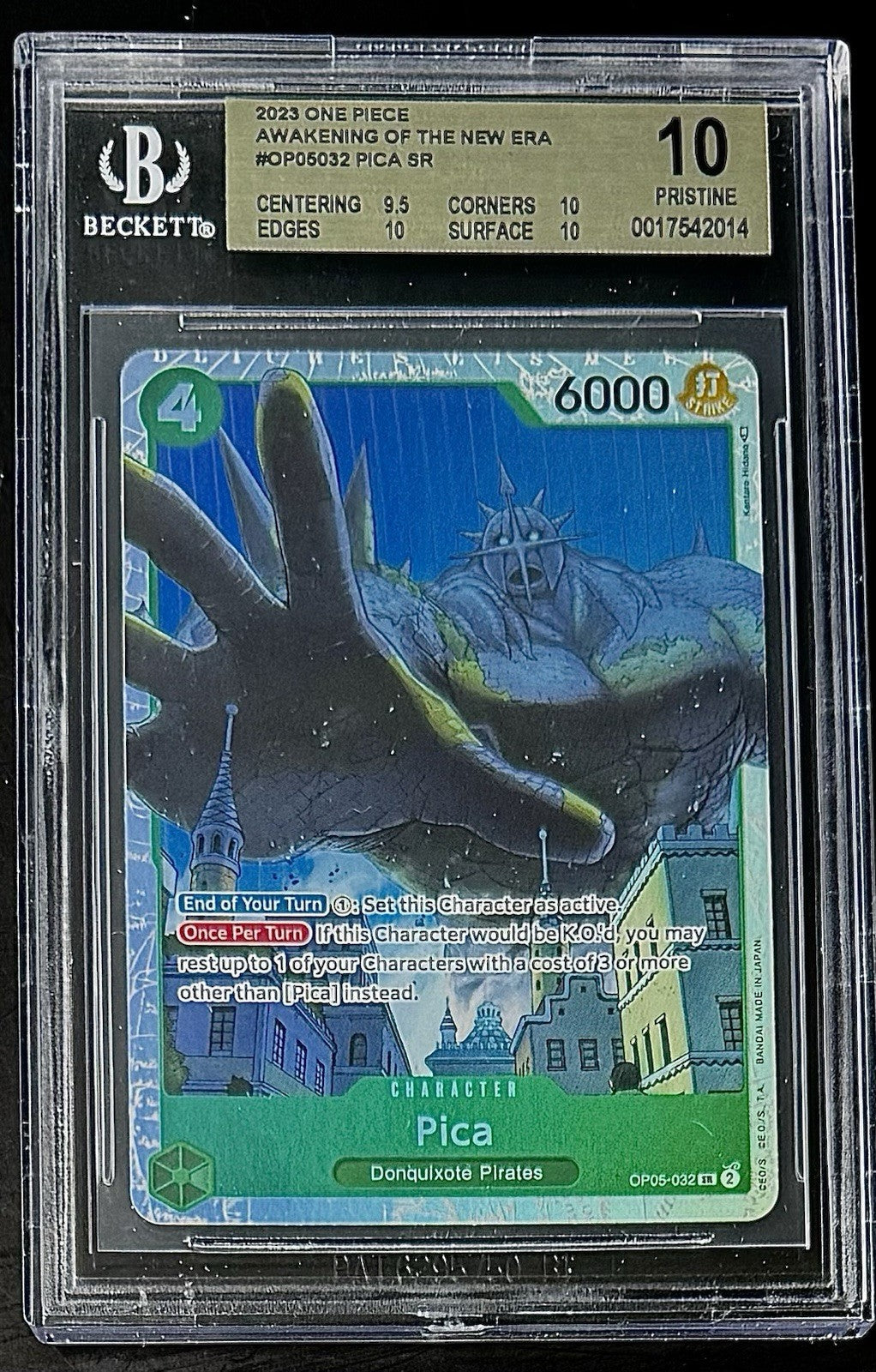 BGS 10 One Piece OP05-032 SR Pica - English - Awakening of the New Era - Graded