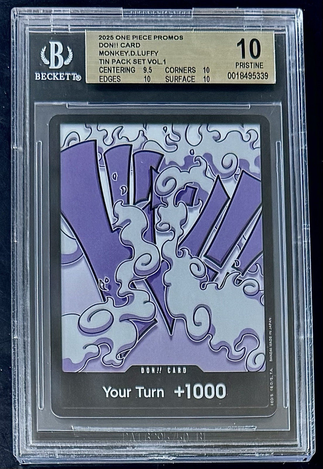 BGS 10 One Piece Tin Pack Vol.1 Don Card Luffy - English - Foil - Graded