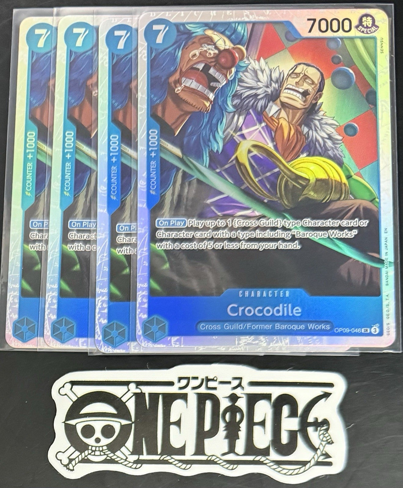 4x One Piece OP09-046 SR - Crocodile - EN - Foil - Playset - TCG - NM/M