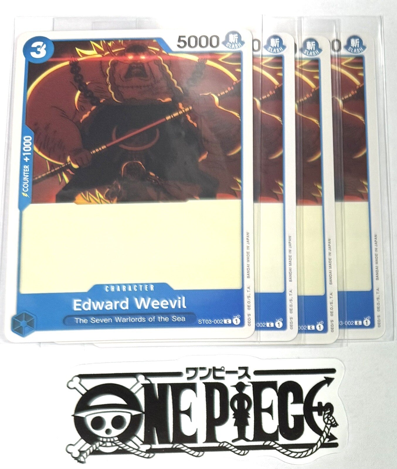 4x One Piece ST03-002 C Edward Weevil - English - Regular - Playset - TCG - NM/M