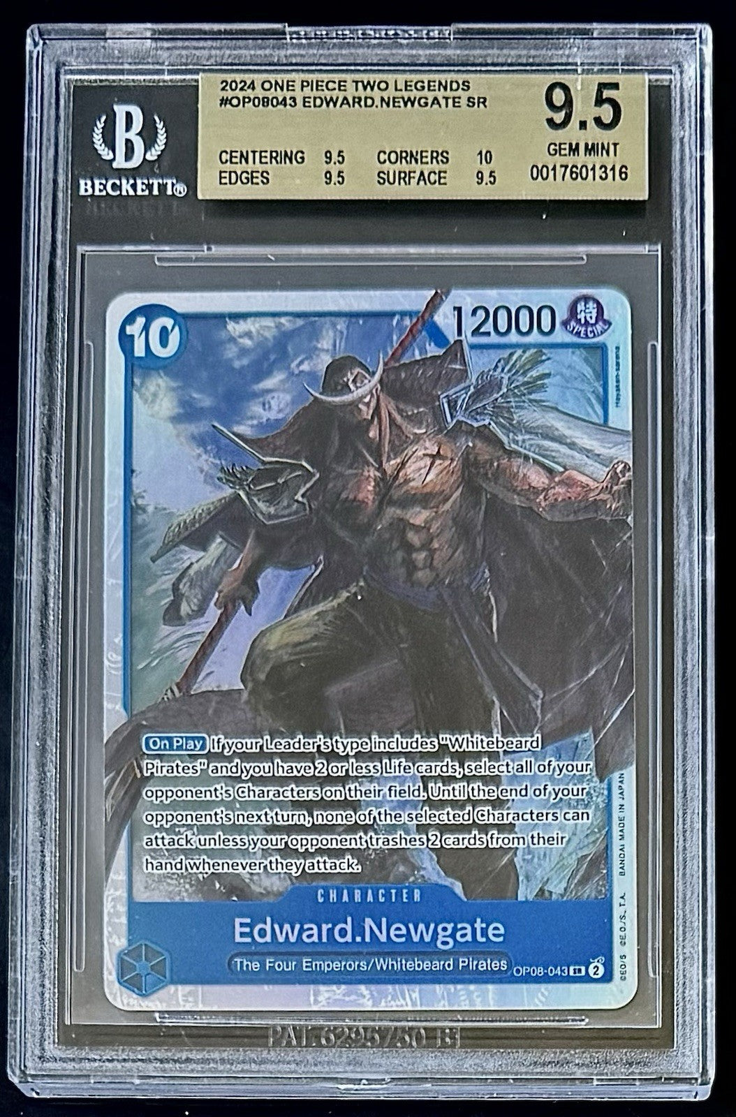BGS 9.5 One Piece OP08-043 SR - Edward.Newgate - English - Two Legends - Foil