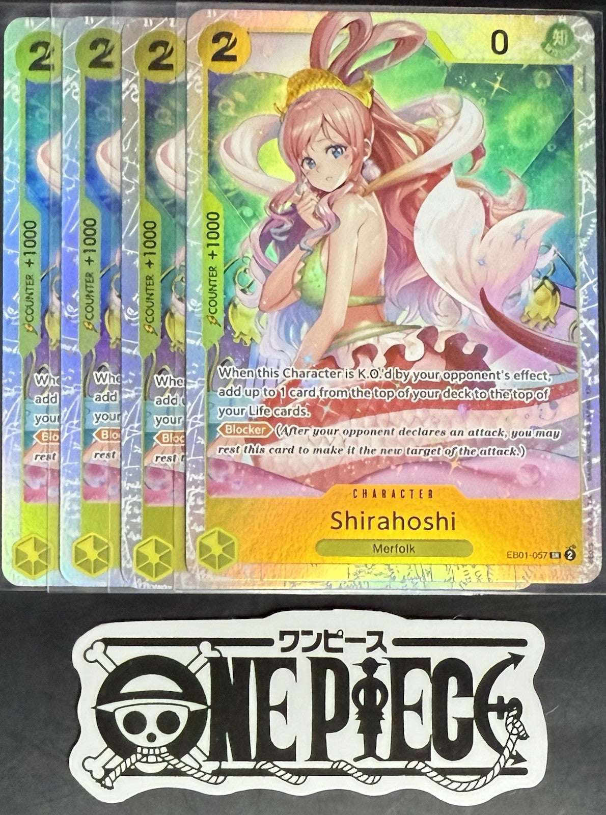 4x One Piece EB01-057 SR - Shirahoshi - EN - Foil - Playset - TCG - NM/M