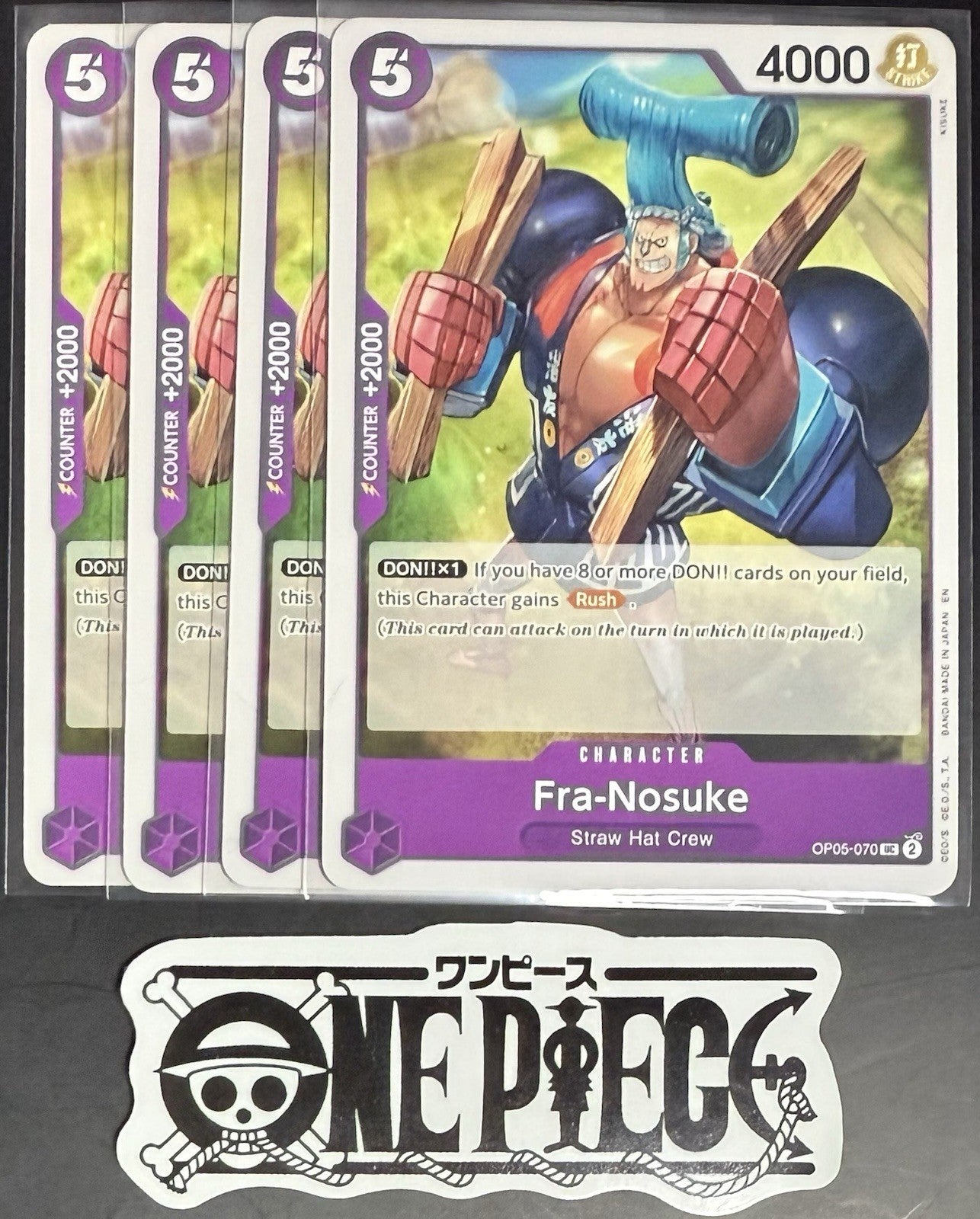 4x One Piece OP05-070 UC Fra-Nosuke - English - Regular - Playset - TCG - NM/M