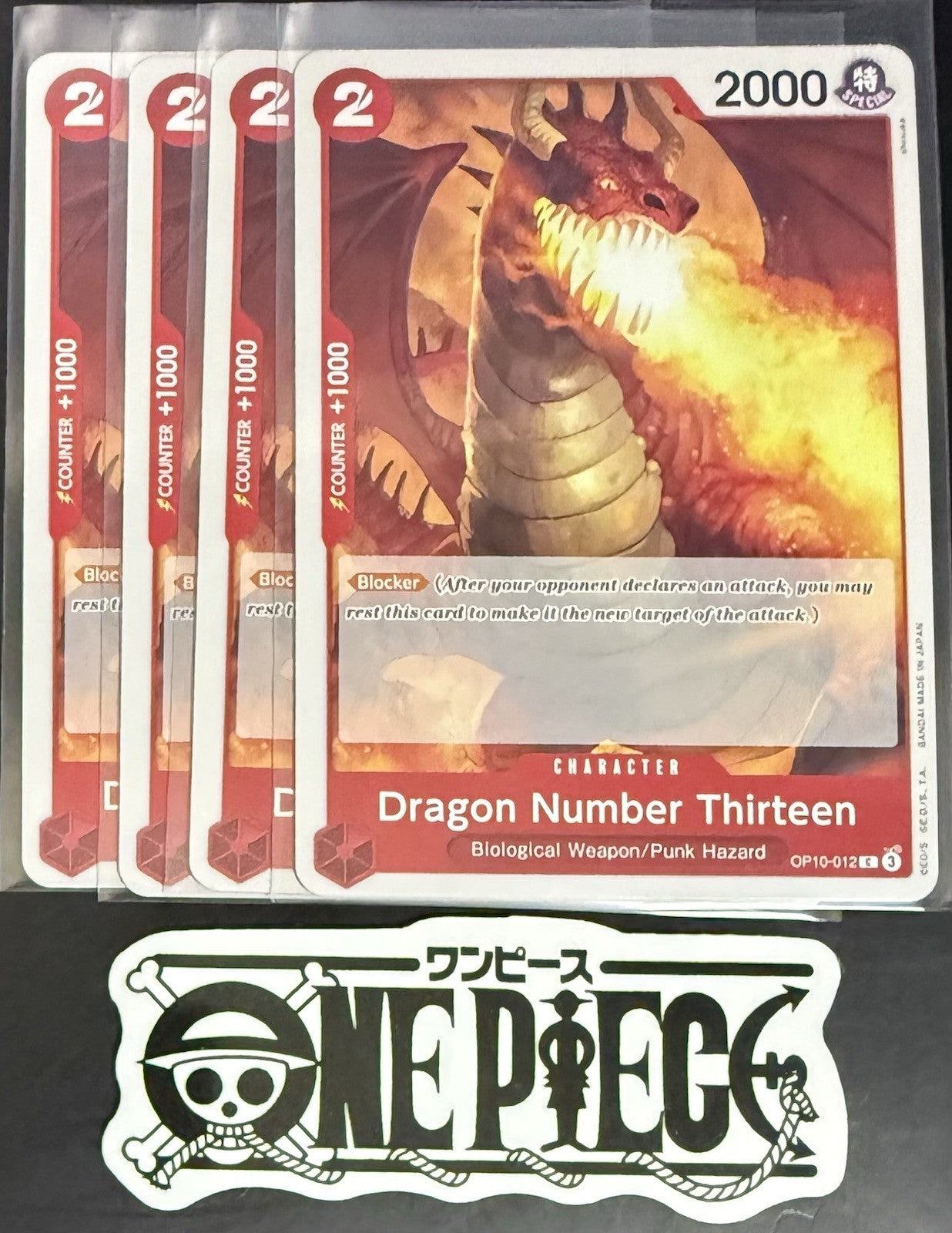 4x One Piece OP10-012 C Dragon Number... - ENG - Regular - Playset - TCG - NM/M