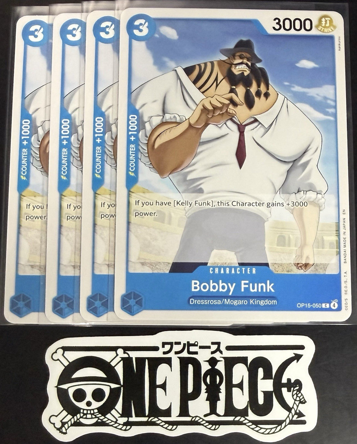 4x One Piece OP15-050 C - Bobby Funk - EN - Regular - Play Set - TCG - NM/M