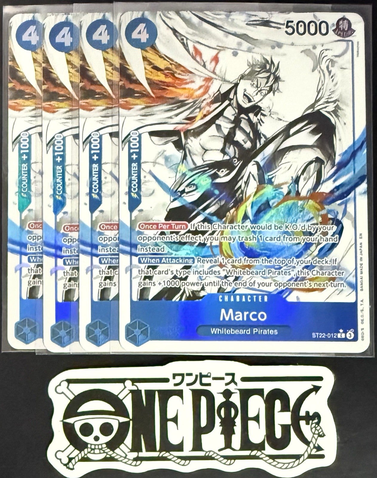 4x One Piece ST22-012 C* Marco Parallel Art  - ENG - Foil - Playset - TCG - NM/M