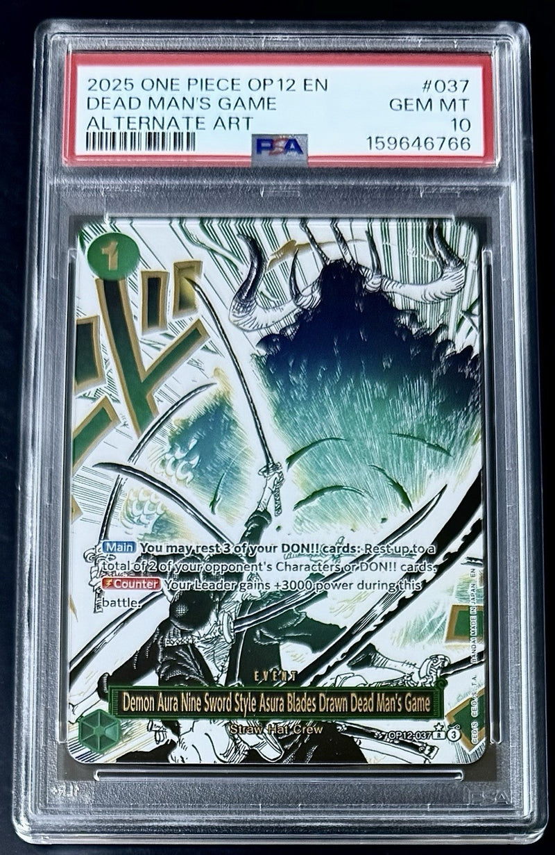 PSA 10 One Piece OP12-037 R* - Demon Aura Nine Sword Style ... - Alt Art - EN