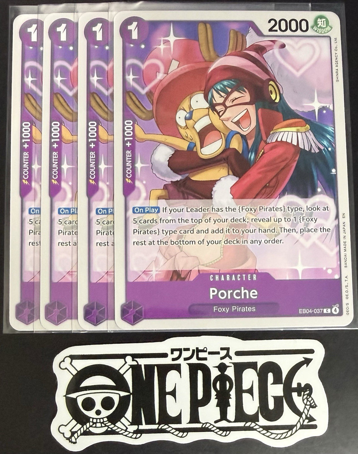 4x One Piece EB04-037 C - Porche - EN - Regular - Play Set - TCG - NM/M