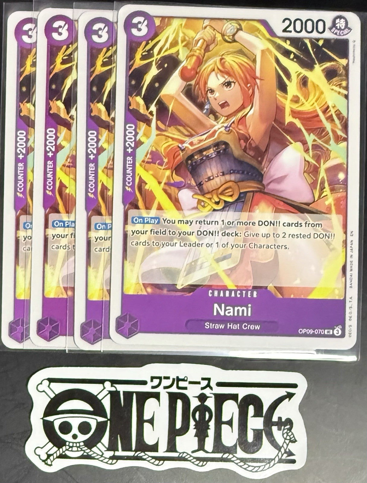 4x One Piece OP09-070 UC Nami - English - Regular - Playset - TCG - NM/M