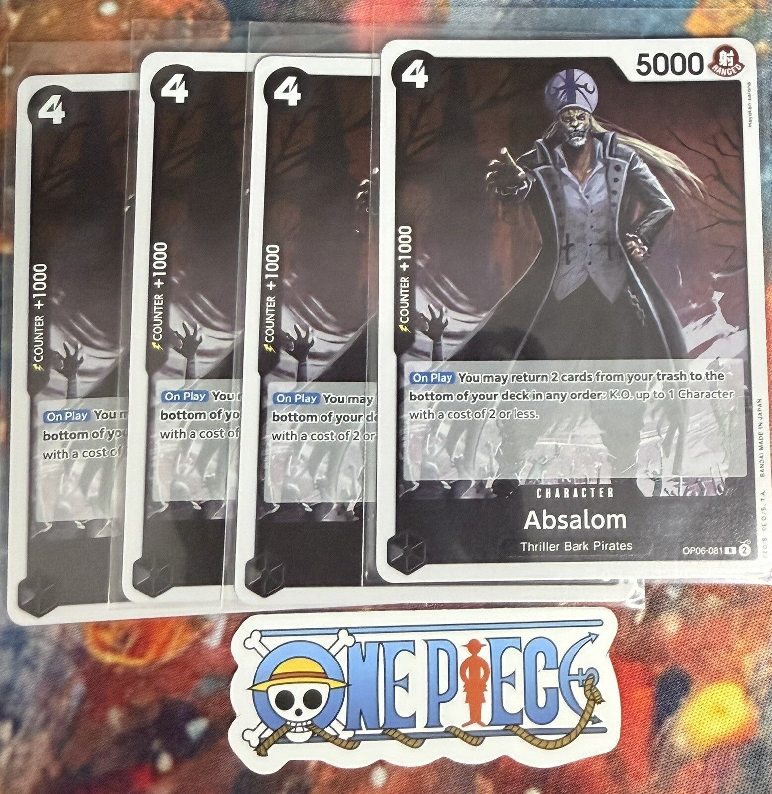 4x One Piece OP06-081 R Absalom - ENG -  Foil - Playset - TCG - NM/M