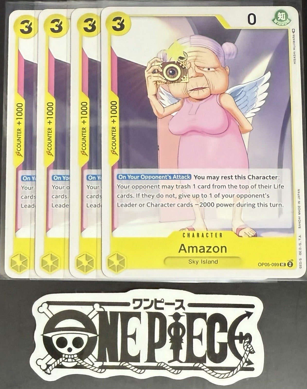 4x One Piece OP05-099 UC Amazon - ENG - Play Set - Regular - TCG - NM/M