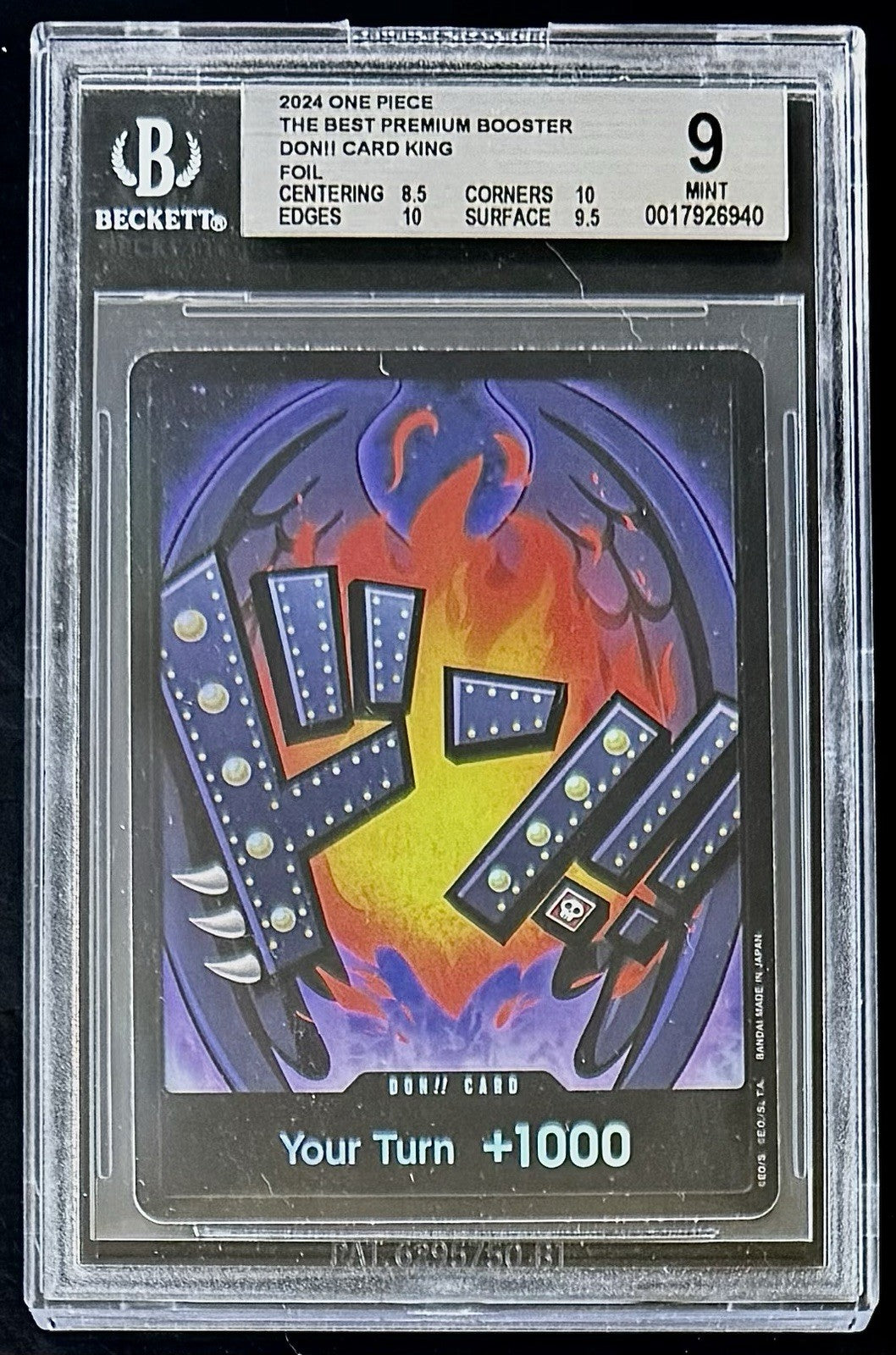 BGS 9 One Piece PRB01 Don!! Card King - English - Foil - The Best - Graded